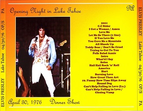 The King Elvis Presley, CDR PA, April 30, 1976, Lake Tahoe, Nevada, Opening Night In Lake Tahoe