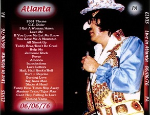 The King Elvis Presley, CDR PA, June 6, 1976, Atlanta, Georgia, Live In Atlanta