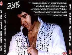 The King Elvis Presley, CDR PA, March 21, 1976, Cincinnatti, Ohio, Burstin' In Cincinnati