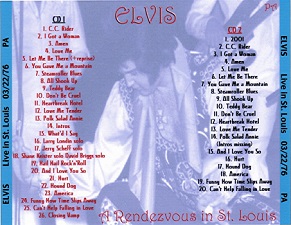 The King Elvis Presley, CDR PA, March 22, 1976, St Louis, Missouri, Live In St. Louis