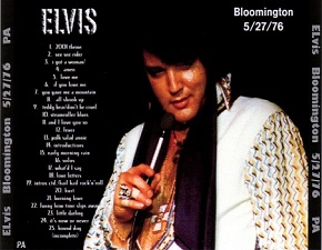 The King Elvis Presley, CDR PA, May 27, 1976, Bloomington, Indiana, Bloomington