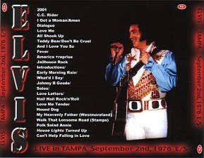 The King Elvis Presley, CDR PA, September 2, 1976, Tampa, Florida, Live In Tampa