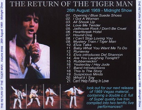 The King Elvis Presley, CD CDR Other, 1969, The Return Of The Tiger Man
