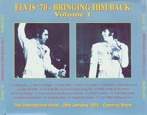 The King Elvis Presley, CD CDR Other, 1970, Bringing Him Back Volume 1