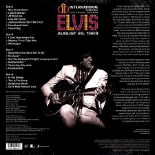 The King Elvis Presley, Back Cover / LP / International Hotel Las Vegas, Nevada August 26, 1969 / 19075960161 / 2019