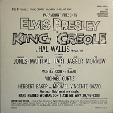 The King Elvis Presley, Back Cover, EP, King Creole Volume 2, EPA-4321, 1958