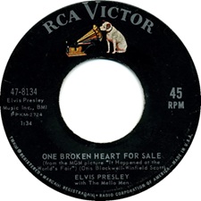 The King Elvis Presley, single, RCA 47-8134, January 29, 1963, One Broken Heart For Sale / They Remind Me Too Much Of You