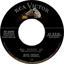 The King Elvis Presley, single, RCA 47-6870, 1957, All Shook Up / That's When Your Heartaches Begin